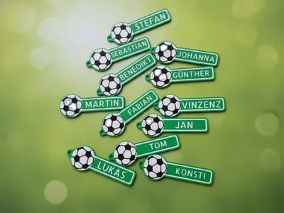 Llavero pelota de fútbol con nombre personalizable x10