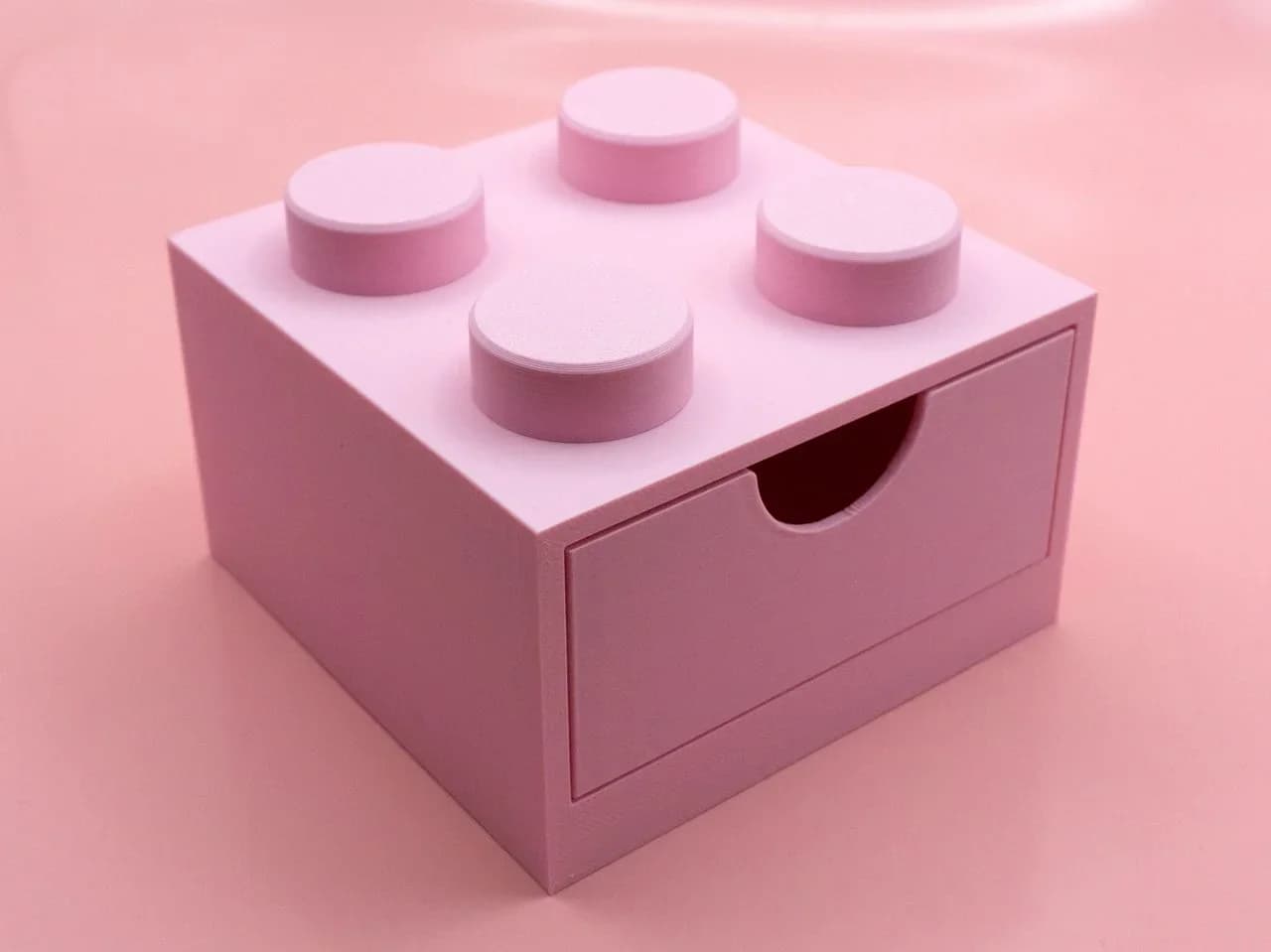 Caja Apilable de Bloques (4x2, Rosa) — miniatura