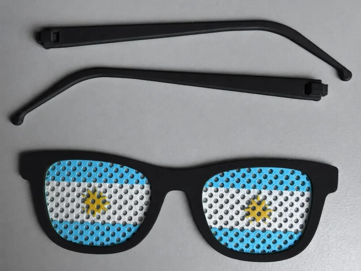 Gafas fan Argentina con marcos intercambiables (Blanco) — miniatura