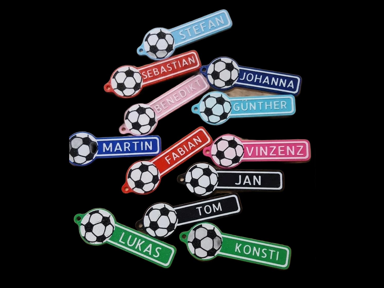 Llavero pelota de fútbol con nombre personalizable x10 - imagen 1