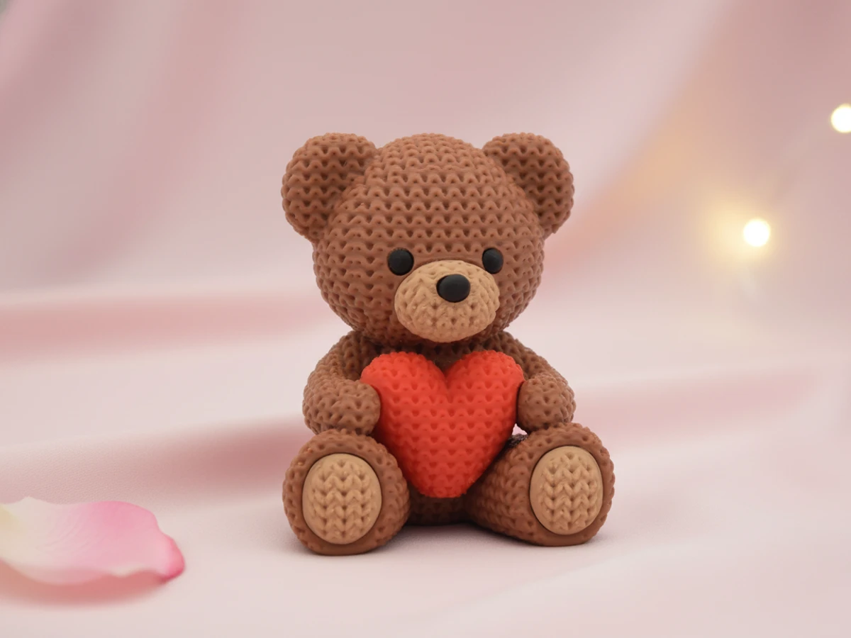 Osito de peluche tejido San Valentín