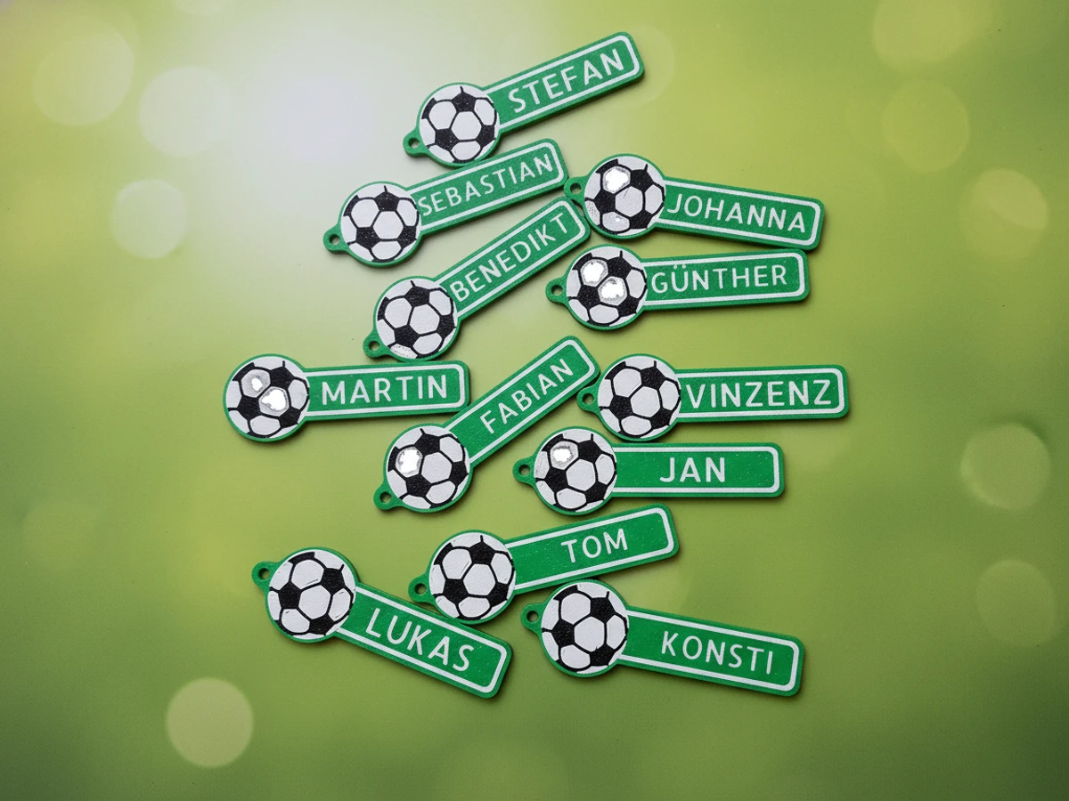 Llavero pelota de fútbol con nombre personalizable x10