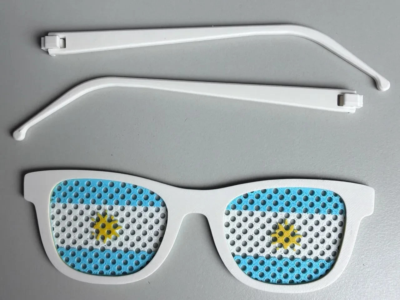Gafas fan Argentina con marcos intercambiables (Blanco) — miniatura