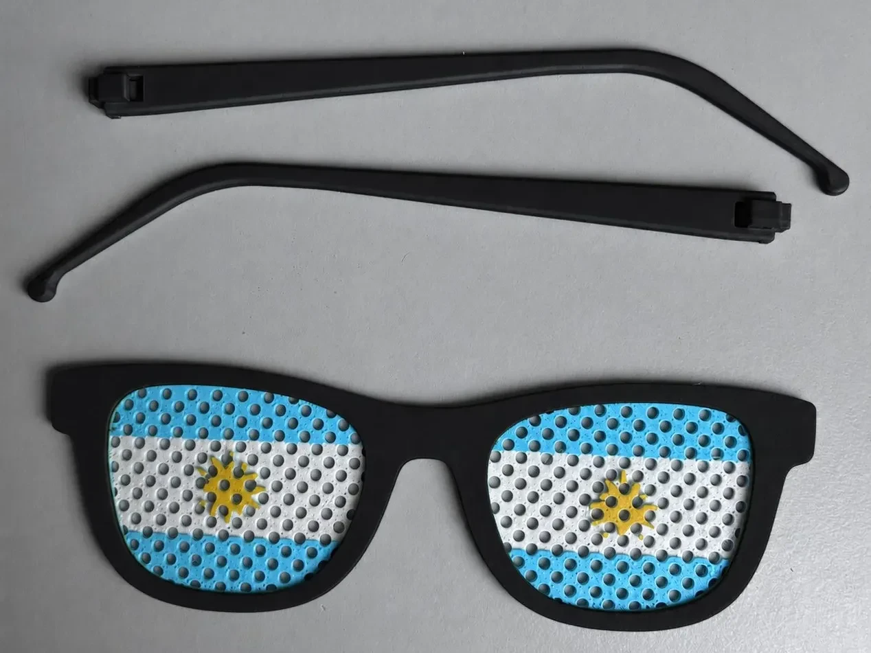 Gafas fan Argentina con marcos intercambiables (Blanco) — miniatura
