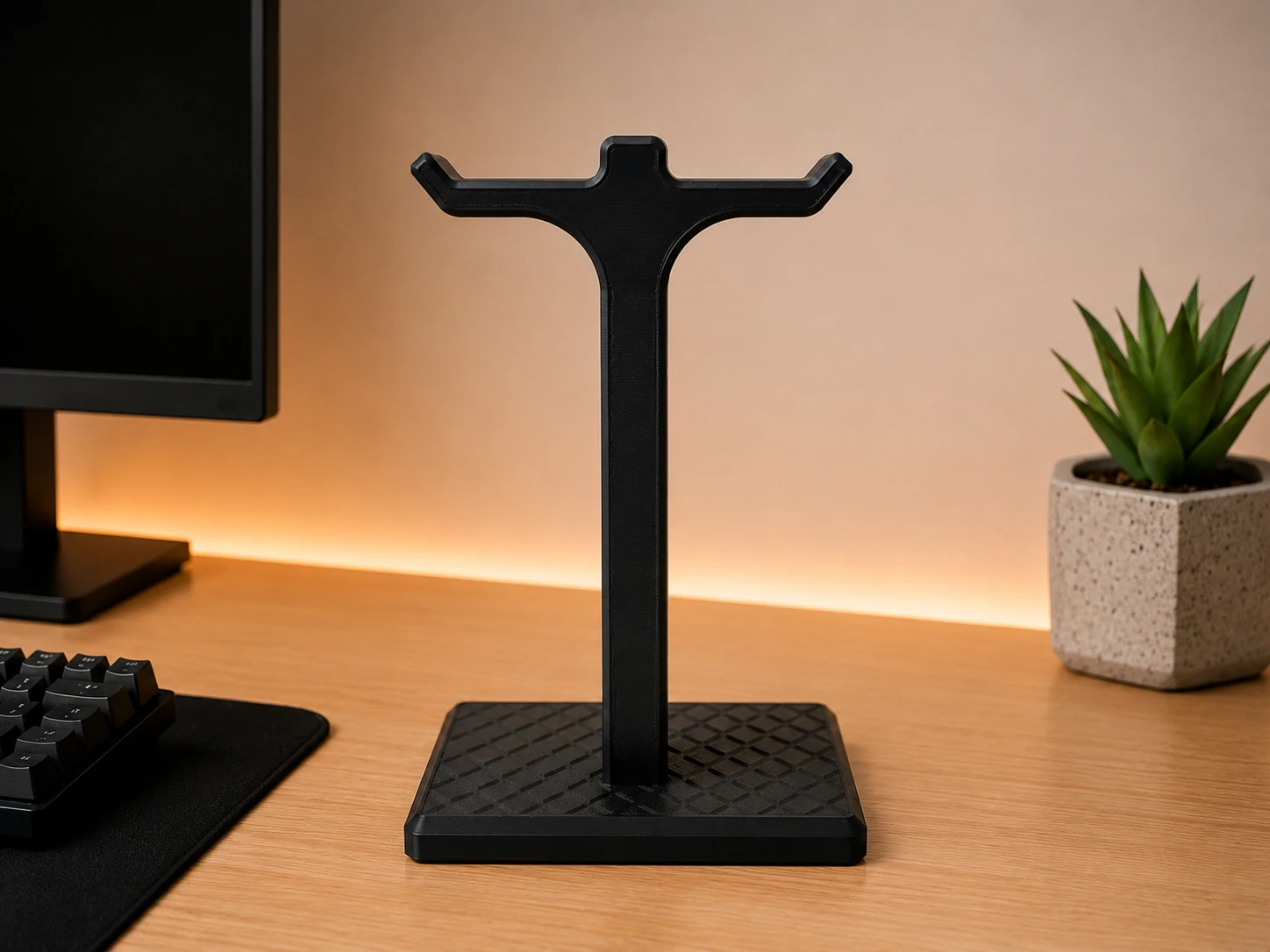 Soporte para auriculares de doble cabezal — en ambiente