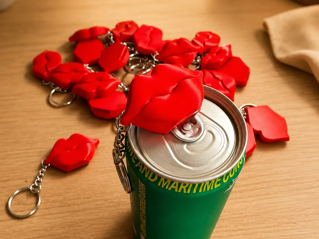 Llavero Beso Abrelatas — en ambiente