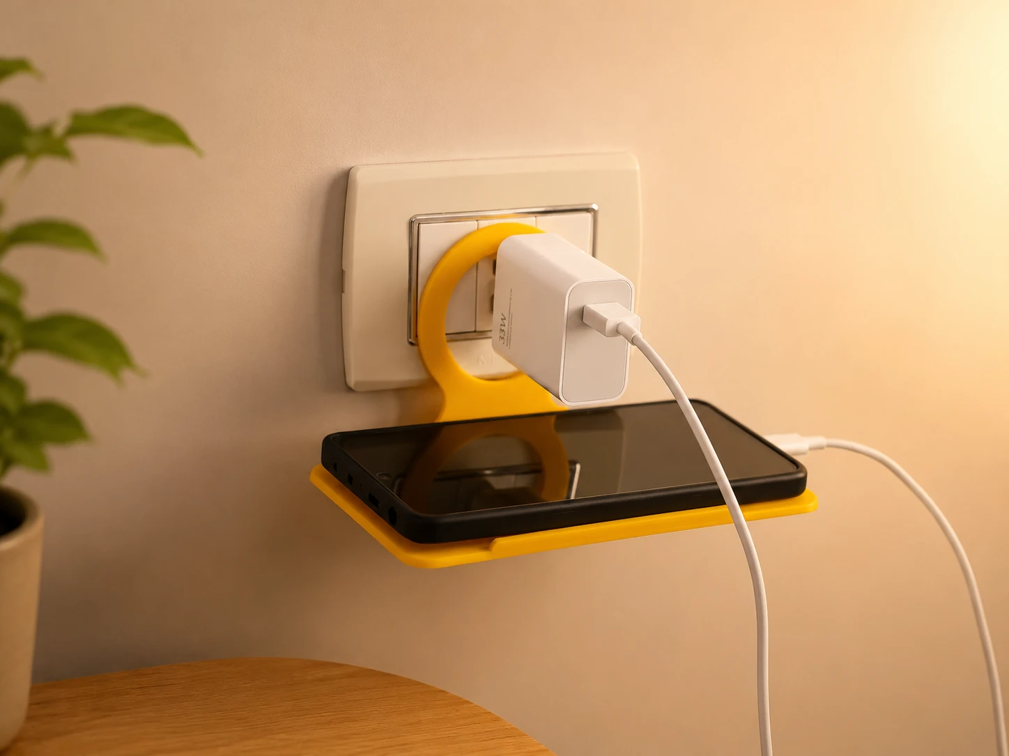 Soporte plegable para cargador de pared